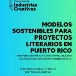 Afiche del evento Modelos sostenibles para proyectos literarios en Puerto Rico
