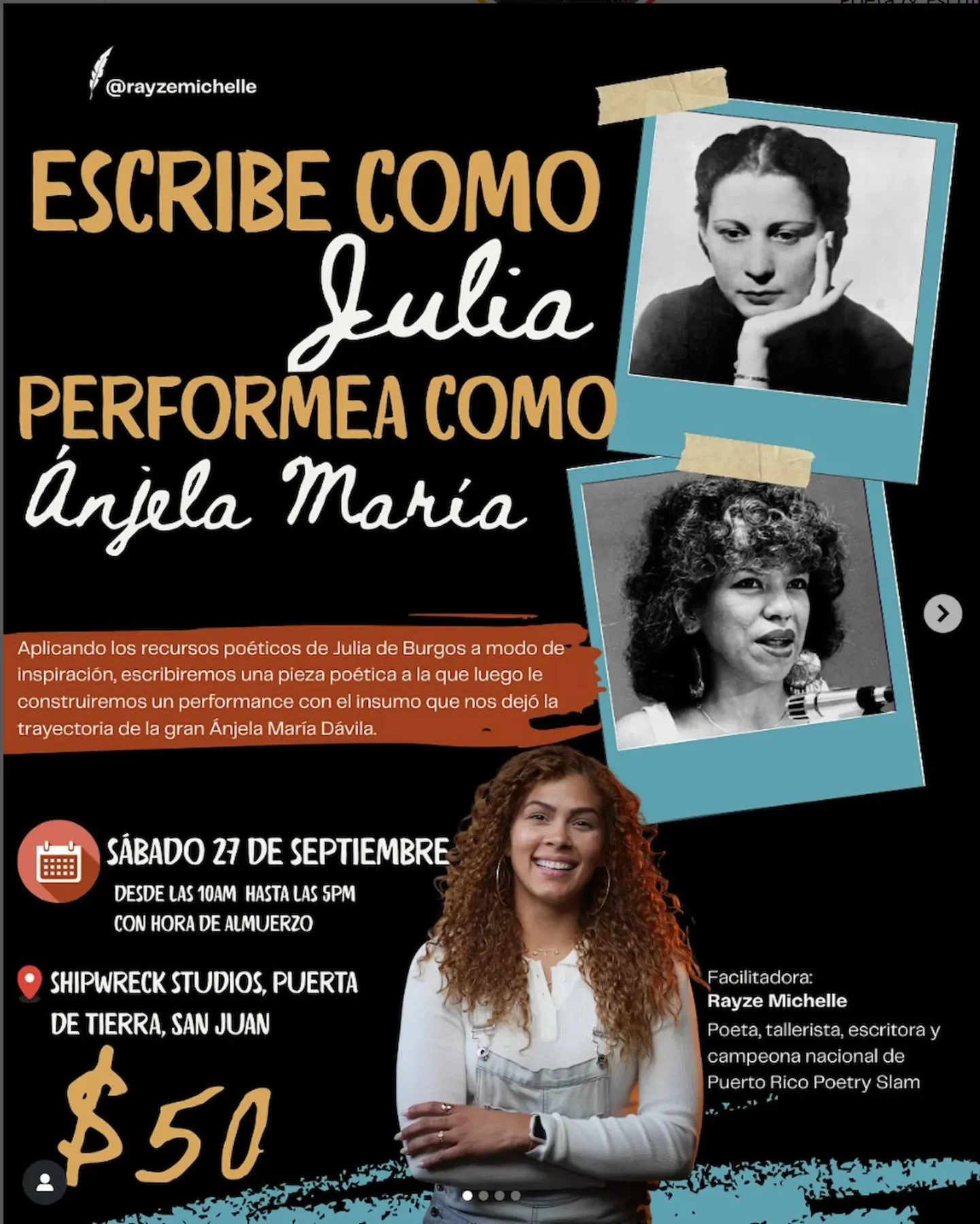 Afiche de Escribe como Julia 📝 Performea como Ánjelamaría