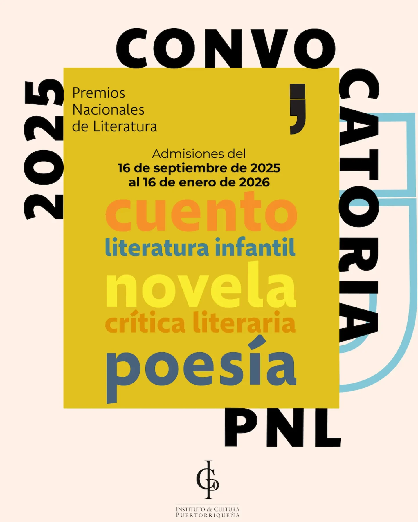 Afiche de CONVOCATORIA ABIERTA- PREMIOS NACIONALES DE LITERATURA 2025