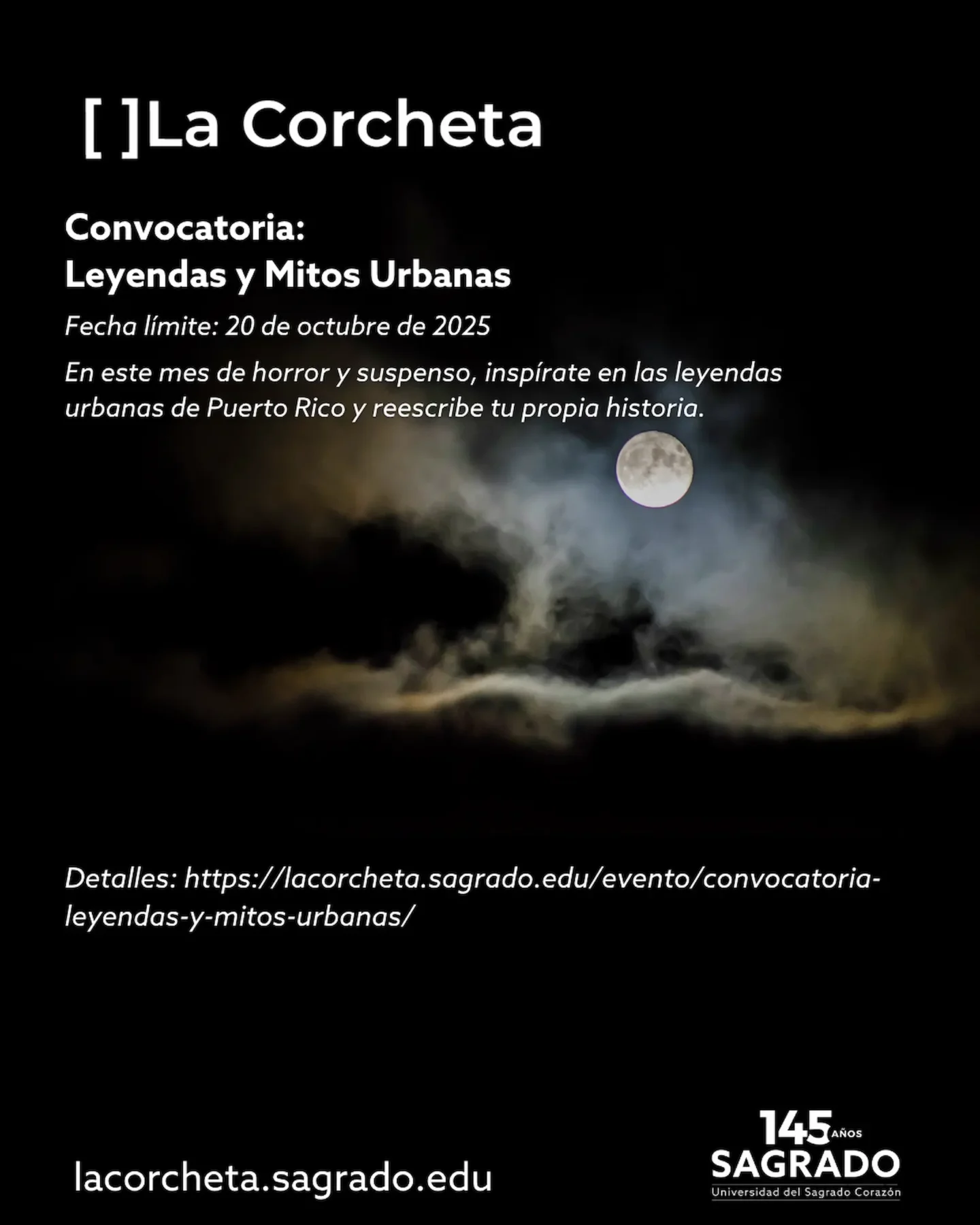 Afiche de la convocatoria leyendas y mitos urbanos